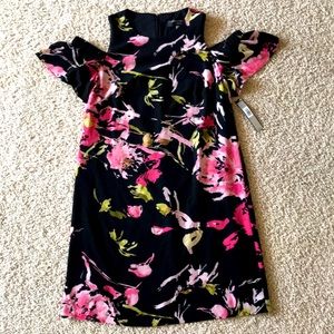 Tahari-Levine cold shouldered dress in a size 4. Brand new with tags!
